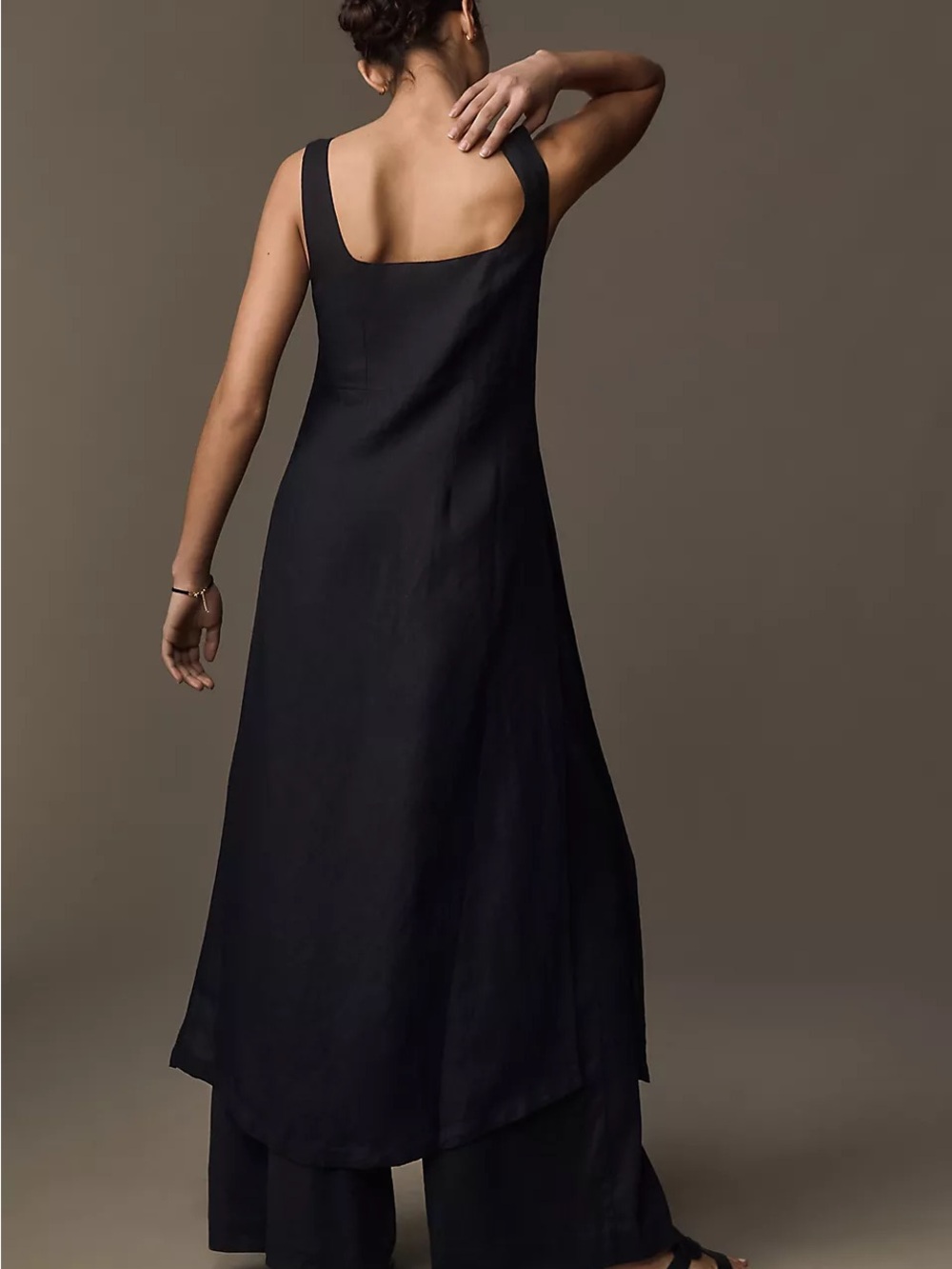 Anthropologie Black Sleeveless Longline Tunic Vest - Picture 3 of 6
